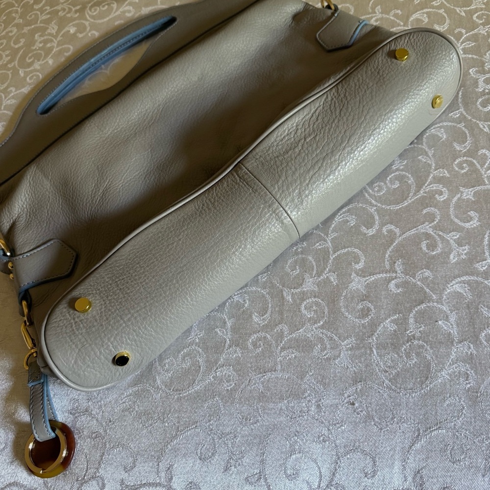 Barr & Barr Gray Leather Fold Over Bag - Picture 4 of 16